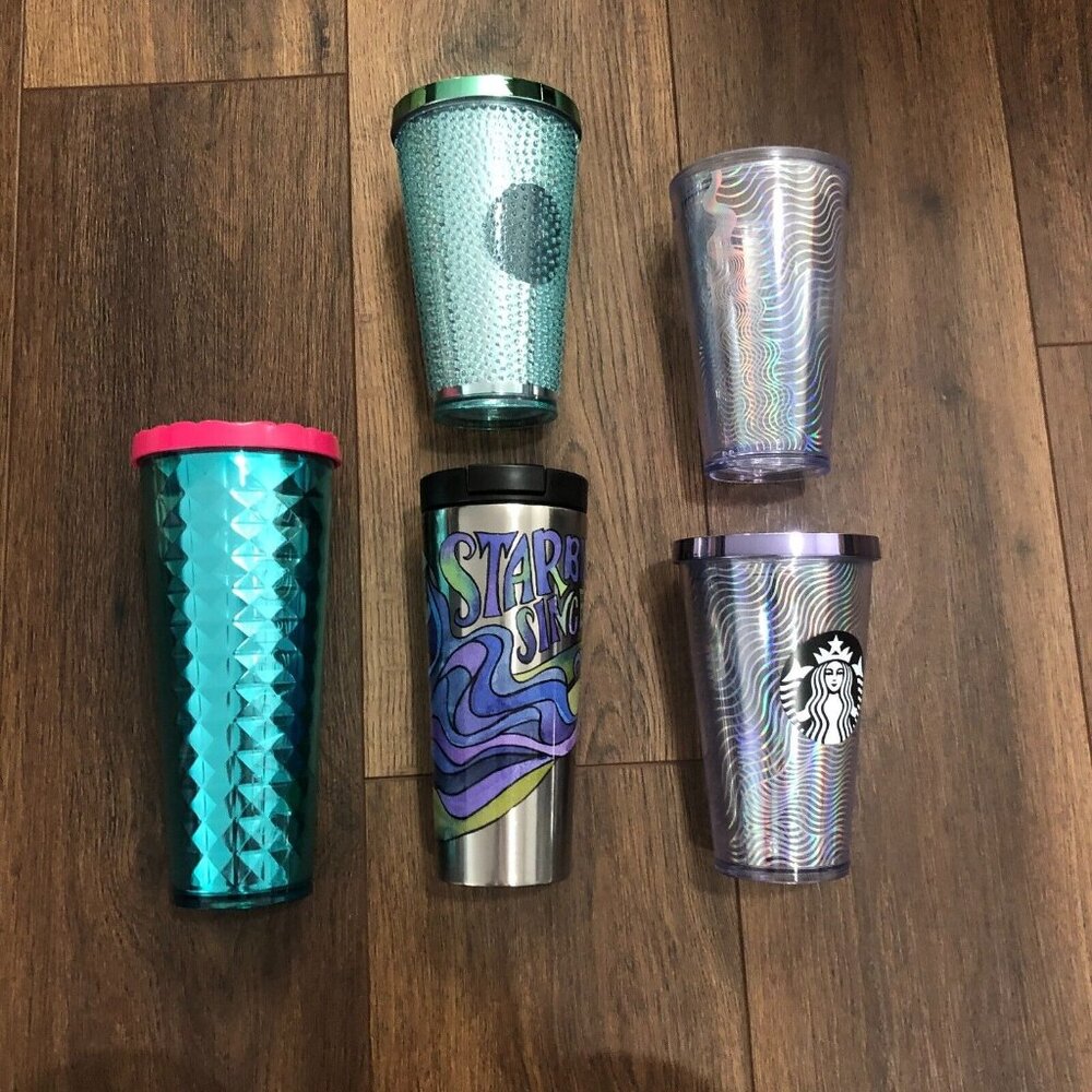 Starbucks Tumbler Coffee Tea Hot Cold 16 & 24 fl oz READ DESCRIPTION LOT OF 5
